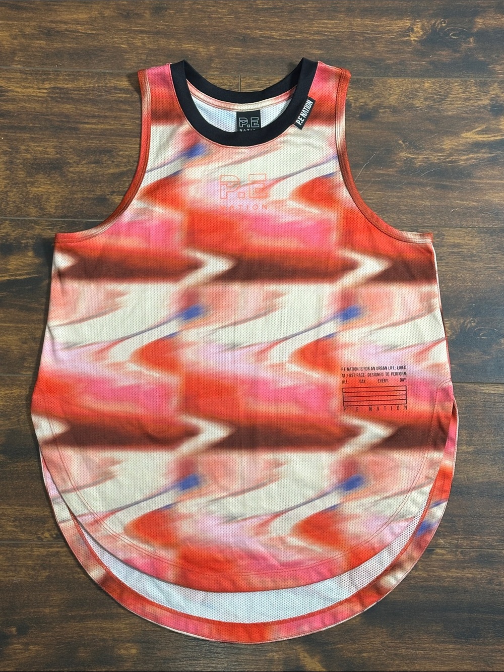 P.E Nation Mesh Tank M Sunset Wave Print 🌅🧡